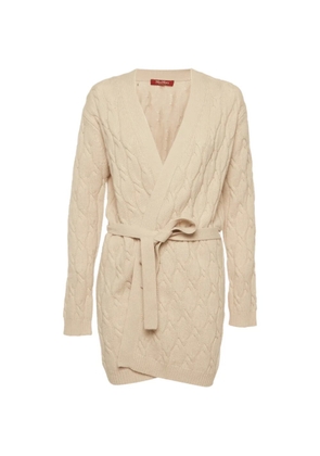 Max Mara cable-knit belted cardigan - Neutrals