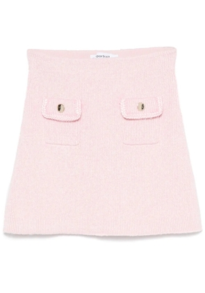 Self-Portrait mélange-effect mini skirt - Pink