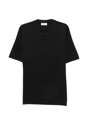 YES LONDON short-sleeve perforated-trim T-shirt - Black