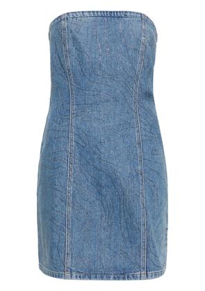 ROTATE BIRGER CHRISTENSEN crystal-embellished denim mini dress - Blue