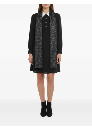 Coach Vintage fringed monogram scarf - Black