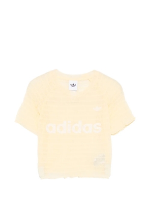 adidas logo-print ruched T-shirt - Yellow
