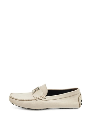 Fendi Pre-Owned logo-plaque loafers - Neutrals