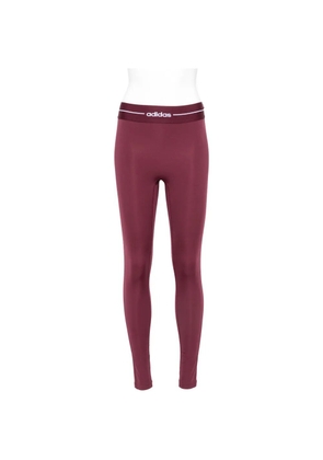 adidas logo-waistband leggings - Red