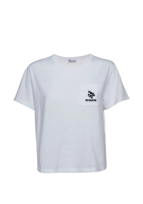 Red Valentino Vintage logo-embroidered crewneck pocket T-shirt - White