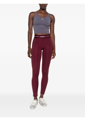 adidas logo-waistband leggings - Red