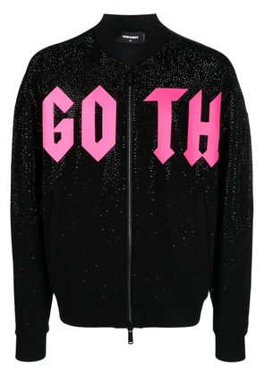 DSQUARED2 crystal-embellished cotton jacket - Black