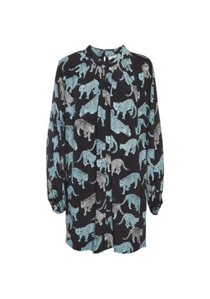 DVF Diane von Furstenberg leopard-print mini dress - Black