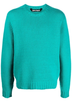 Palm Angels logo-intarsia jumper - Blue