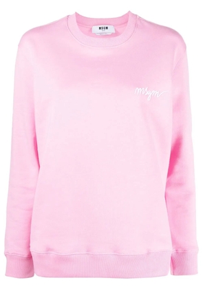 MSGM embroidered-logo cotton sweatshirt - Pink