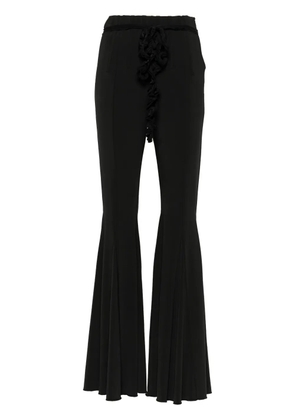 ROTATE BIRGER CHRISTENSEN ruffle-detailing high-waist flared trousers - Black