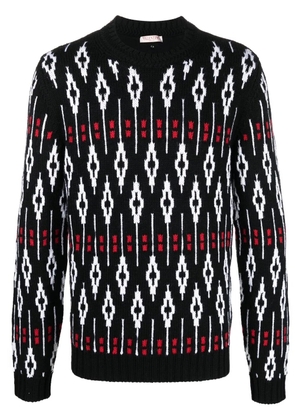 Valentino Garavani intarsia-knit ribbed-trim jumper - Black