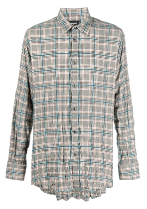 DSQUARED2 checked cotton-blend shirt - Grey