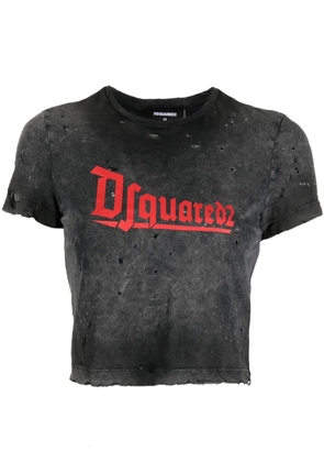 DSQUARED2 logo-print faded cotton T-shirt - Grey