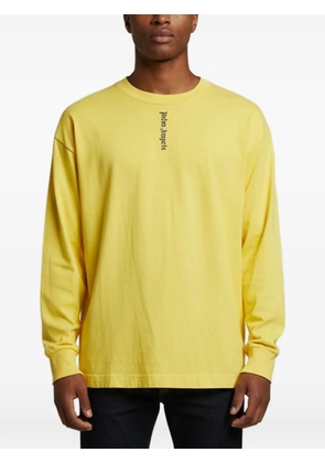 Palm Angels logo-print long-sleeve T-shirt - Yellow