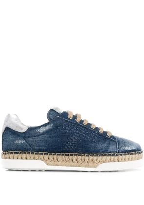 Tod's denim low top trainers - Blue