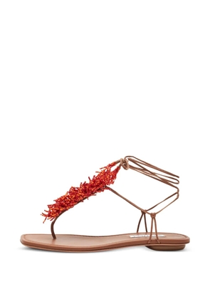 Aquazzura Panarea beaded sandals - Brown