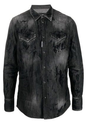 DSQUARED2 distressed-finish denim shirt - Black
