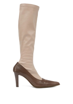 MM6 Maison Margiela knee-high leather boots - Brown
