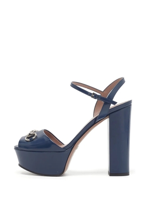 Gucci Pre-Owned Claudie Horsebit sandals - Blue