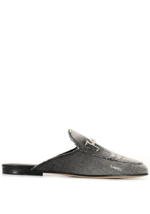 Tod's denim logo mules - Black