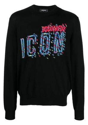 DSQUARED2 intarsia-knit logo jumper - Black