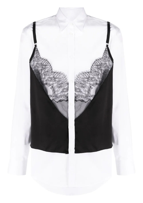 DSQUARED2 layered lace-embellished shirt - White