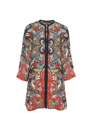 Etro Pre-Owned floral-print tweed coat - Black