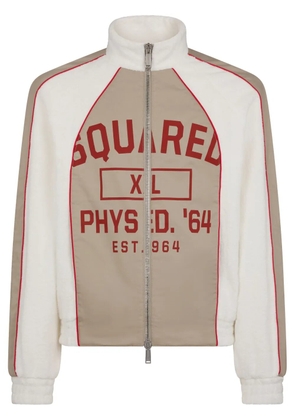 DSQUARED2 logo-print panelled sports jacket - White