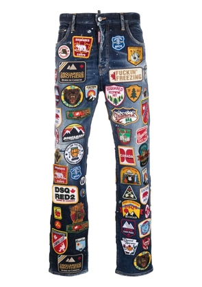 DSQUARED2 badge-appliqué denim jeans - Blue