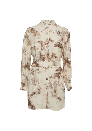 SANDRO Safari-print belted jumpsuit - Neutrals