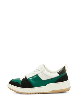 Ferragamo Pre-Owned Dennis panelled sneakers - White