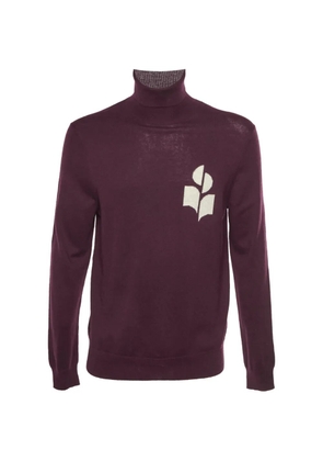 MARANT Enzo logo-intarsia fine-knit long-sleeved T-shirt - Purple
