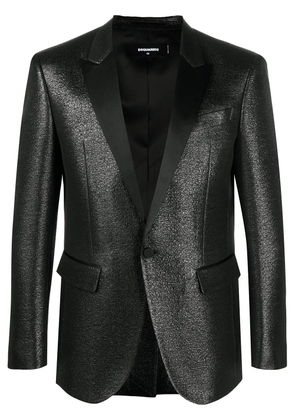 DSQUARED2 high-shine brocade pattern blazer - Black