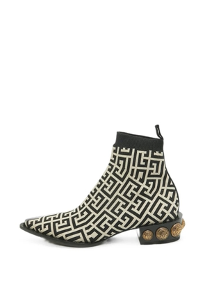Balmain Pre-Owned Skye monogram ankle boots - Black
