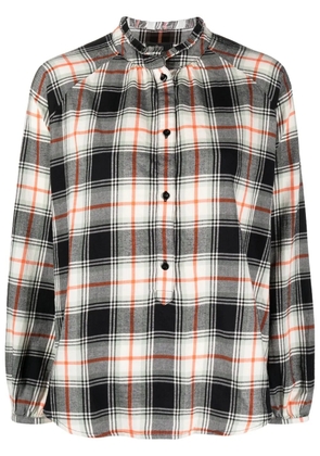 Woolrich check-print ruffle shirt - Black