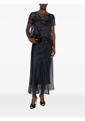 Max Mara Emela sheer silk top - Blue