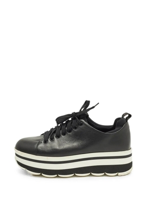 Prada Pre-Owned platform lace-up fastening sneakers - Black