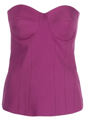 Federica Tosi bustier-neckline strapless top - Purple