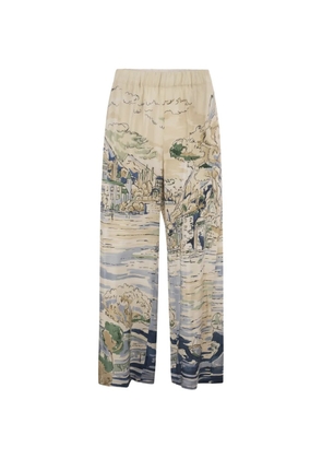Weekend Max Mara Curva printed silk trousers - Neutrals