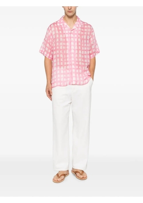 Bonsai check-pattern bowling shirt - Pink