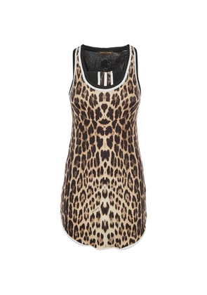 Roberto Cavalli Vintage leopard-print knit tank top - Black