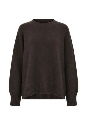 Oyuna ribbed-trim drop-shoulder sweater - Brown