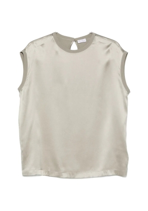 Brunello Cucinelli Monili satin top - Green