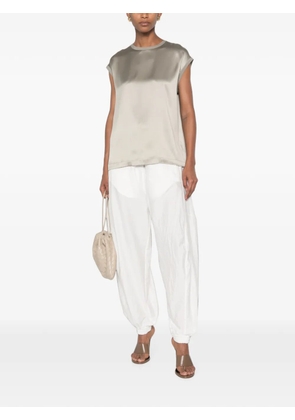 Brunello Cucinelli Monili satin top - Green