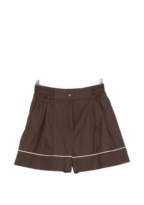 Moncler piped-detail logo-patch shorts - Brown