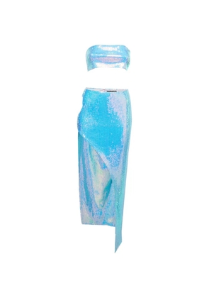 David Koma Iride sequin slit skirt and top set - Blue