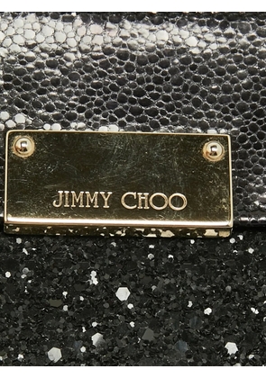 Jimmy Choo Pre-Owned Reese glitter clutch bag - Black