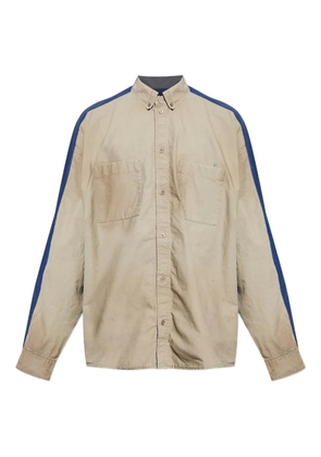 Balenciaga panelled cotton shirt - Neutrals