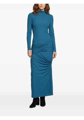 424 draped long-sleeve dress - Blue